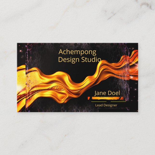 Crimson Flame Gold – Opule Artistic Brand Identity Business Card (Front)