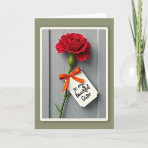 Crimson Floral Sister Card