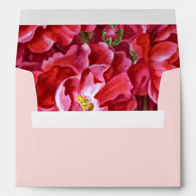 Crimson Floral Watercolor Envelope (Back (Bottom))
