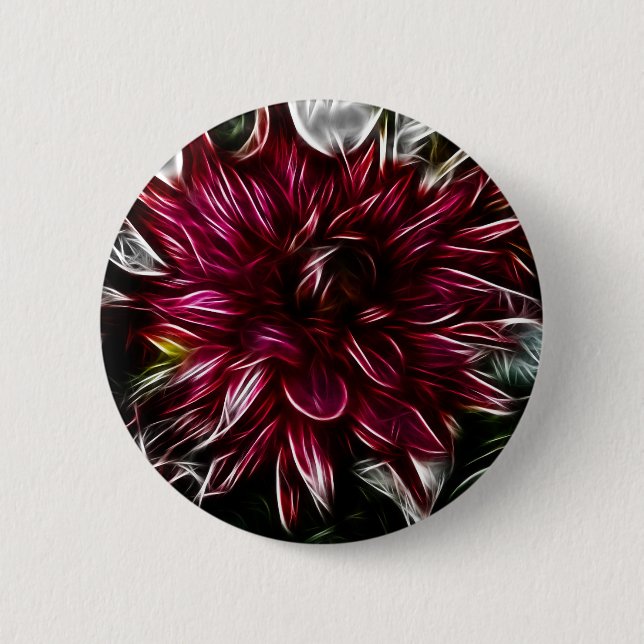 Crimson Flower 6 Cm Round Badge (Front)