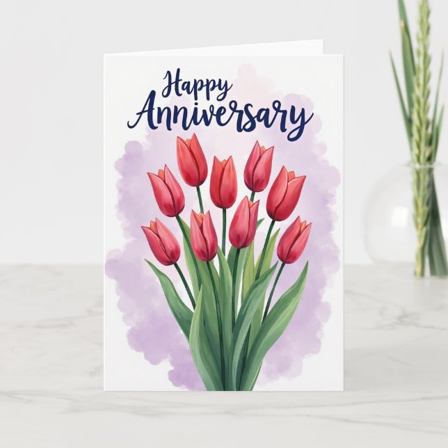 Crimson Flowers Message Card (Front)