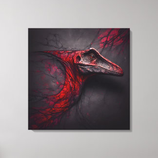 Crimson Fossil Unearthed - AI Genius Canvas Print