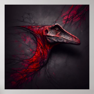 Crimson Fossil Unearthed - AI Genius Poster