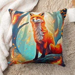 Crimson Fox Scene Design Cushion