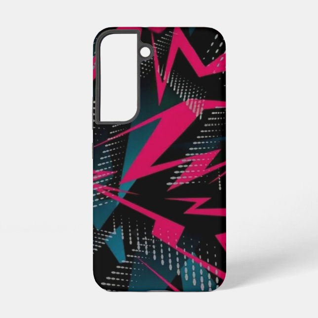 Crimson Fracture Abstract Red Energy Shards Samsung Galaxy S22 Case (Back)