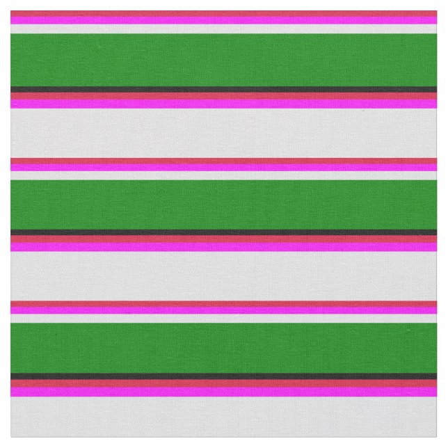 Crimson, Fuchsia, Lavender, Green, and Black Fabric (Close Up)