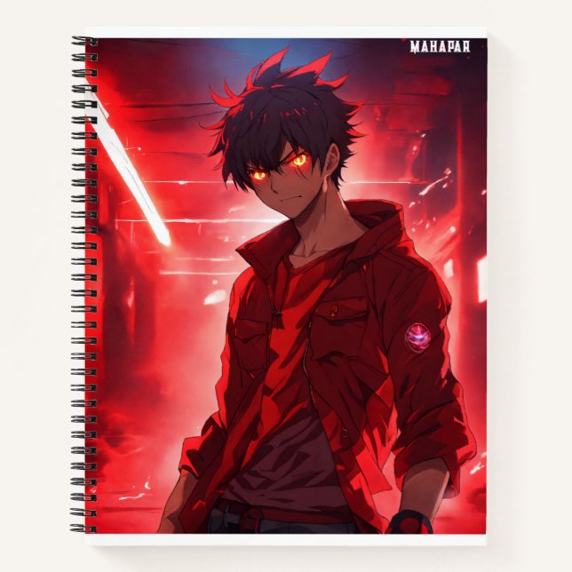 **"Crimson Fury: Awakening"** Notebook (Front)