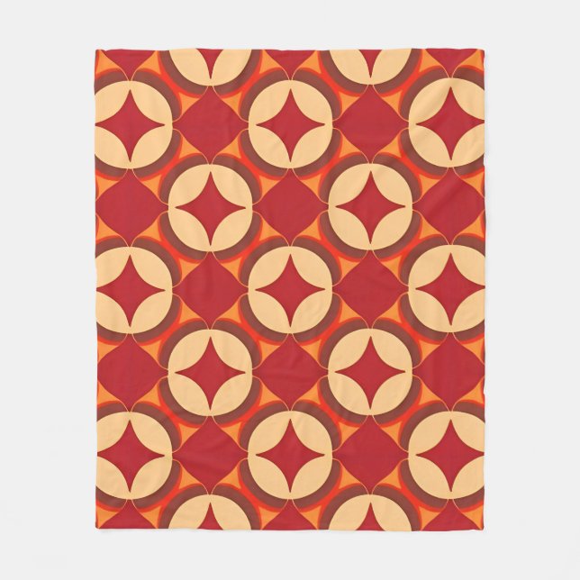 🔺✨ Crimson Geometry Modern Abstract Energy Flow Fleece Blanket (Front)