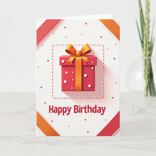 Crimson Gift Birthday Card