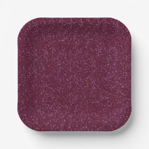 Crimson glitter paper plate