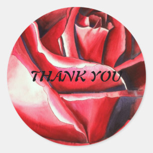 Crimson Glory Rose Thank You sticker