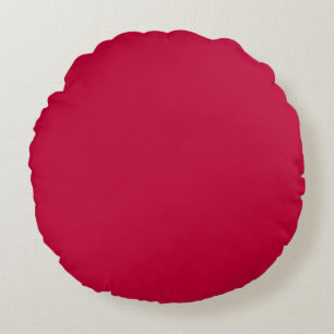 Crimson Glory Solid Colour Round Cushion