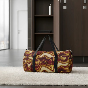 Crimson & Gold Abstract Opulent Pattern Weekender  Duffle Bag