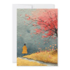Crimson & Gold: Autumn's Whispering Dance Notecard