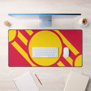 Crimson & Gold Diagonal Crest Mat – Customizable