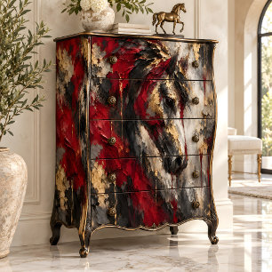 Crimson Gold Horse Portrait Tissue Paper