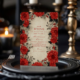 Crimson Gothic Floral Soirée Invitation