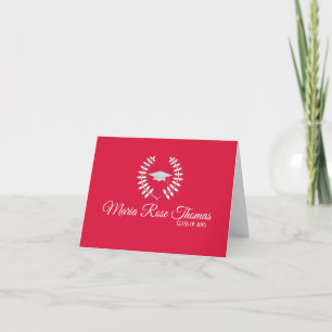 Crimson Grad Thank you note  (4.25" x 5.5"), Card