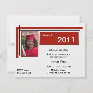 Crimson Graduation Photo Announcement