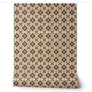 Crimson Grandeur Mini - Red, Beige, Black Wallpaper