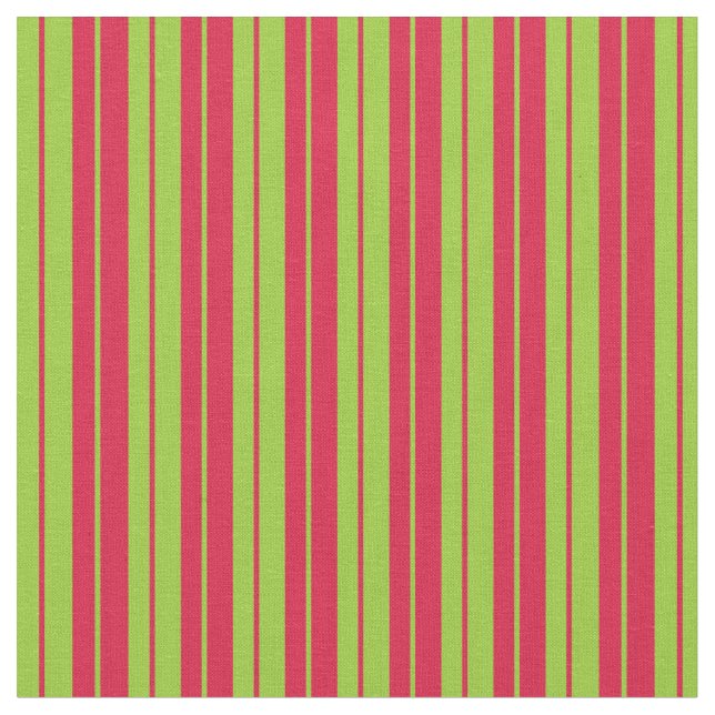 Crimson & Green Lines Fabric (Close Up)