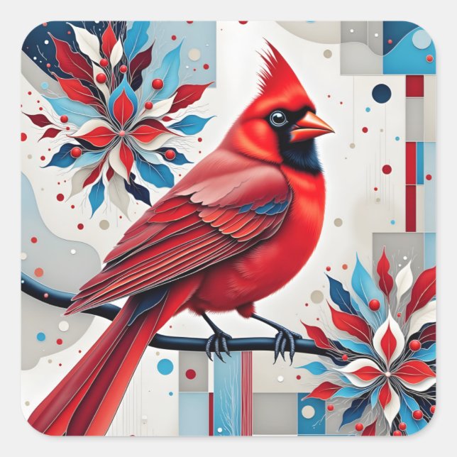 Crimson Harmony Square Sticker (Front)