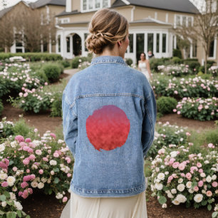 Crimson Haze at Dusk Denim Jacket