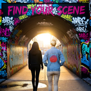 Crimson Haze at Dusk Denim Jacket