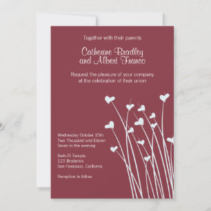 Crimson Heart Fields Wedding Invite