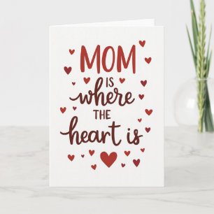 Crimson Heart Mom Love Card