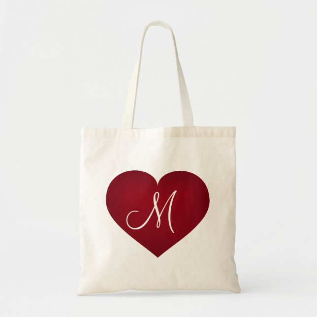 Crimson Heart - monogram Tote Bag (Front)