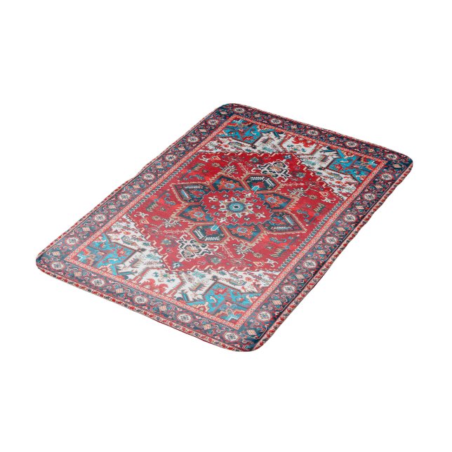 Crimson Heirloom: Moroccan Heritage Rug Art (Angled)