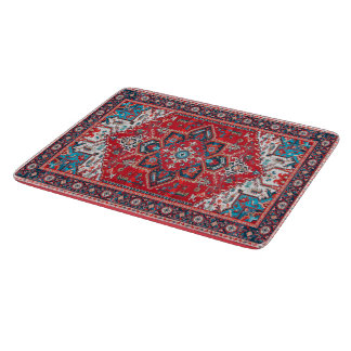 Crimson Heirloom: Moroccan Heritage Rug Art Cutting Board