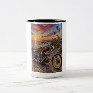 Crimson Highway Chopper Mosaic Art Mug