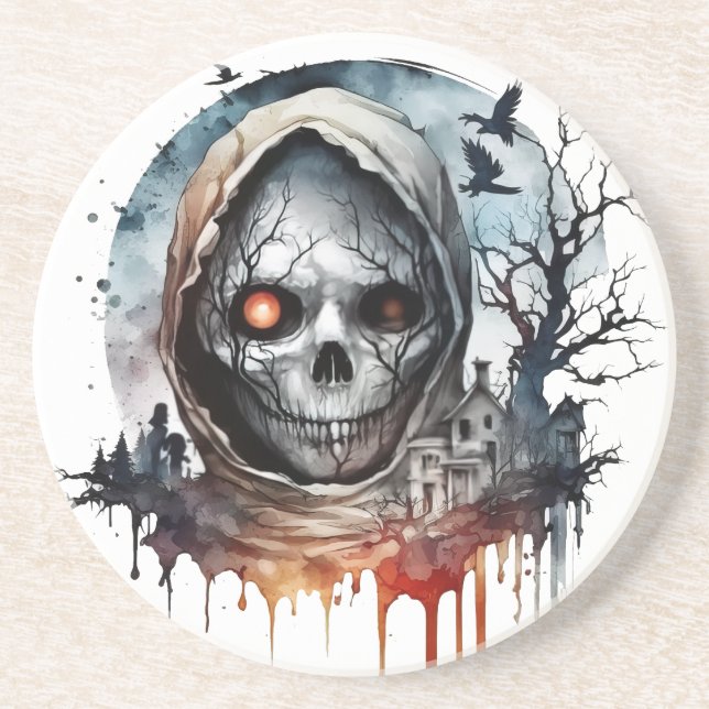 Crimson Hollow: Haunted Skull Grove Coaster (Front)