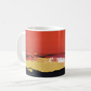 Crimson Horizon Abstract Coffee Mug