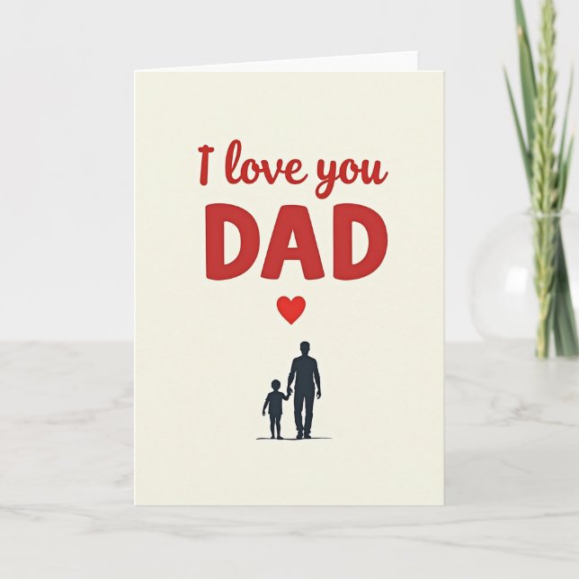 Crimson I Love You Dad Card (Front)
