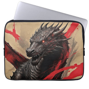 Crimson Ink Dragon Laptop Sleeve