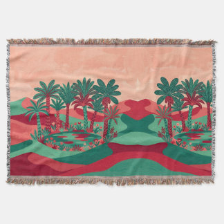 Crimson Jade Desert Oasis Blanket