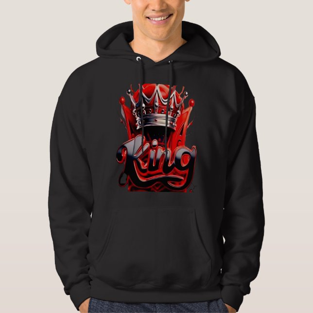 Crimson King Silver Crown - Urban Streetwear Editi Hoodie (Front)
