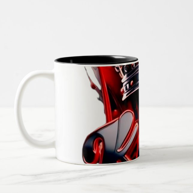 Crimson King Silver Crown - Urban Streetwear Editi Two-Tone Coffee Mug (Left)