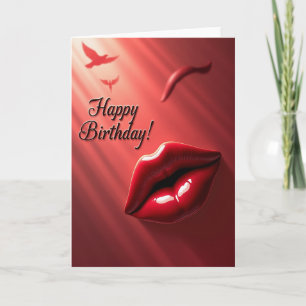 Crimson Kiss Birthday Card