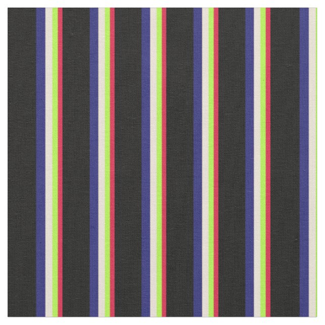 Crimson, Light Green, Bisque, Midnight Blue, Black Fabric (Close Up)