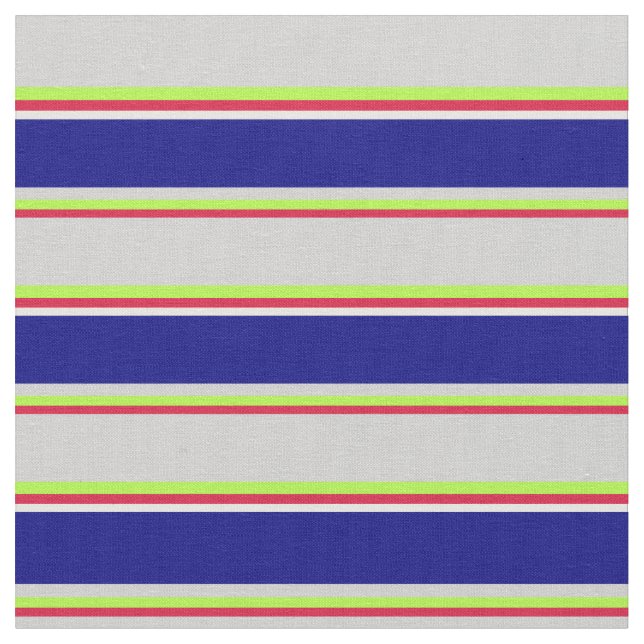 Crimson, Light Green, Light Grey, Blue & White Fabric (Close Up)