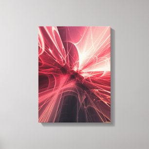 Crimson Lightwave Fractal Art Canvas Print