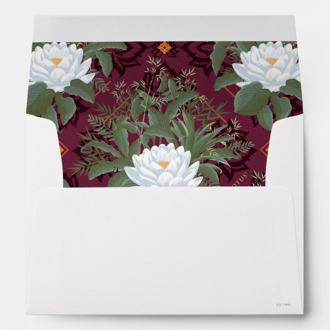 Crimson Lotus Elegance Pattern - The White Lotus Envelope (Back (Bottom))