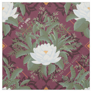 Crimson Lotus Elegance Pattern - The White Lotus Fabric