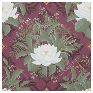 Crimson Lotus Elegance Pattern - The White Lotus Fabric
