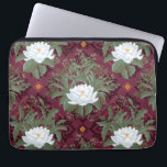 Crimson Lotus Elegance Pattern - The White Lotus Laptop Sleeve<br><div class="desc">Indulge in the rich, luxurious charm of The White Lotus with this officially licensed Crimson Lotus Elegance design. Featuring bold white lotus blooms surrounded by lush tropical foliage, set against a deep maroon background with intricate accents, this pattern exudes sophistication and exotic allure. The striking contrast of earthy greens and...</div>