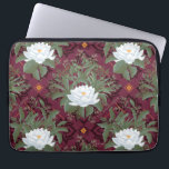 Crimson Lotus Elegance Pattern - The White Lotus Laptop Sleeve<br><div class="desc">Indulge in the rich, luxurious charm of The White Lotus with this officially licensed Crimson Lotus Elegance design. Featuring bold white lotus blooms surrounded by lush tropical foliage, set against a deep maroon background with intricate accents, this pattern exudes sophistication and exotic allure. The striking contrast of earthy greens and...</div>